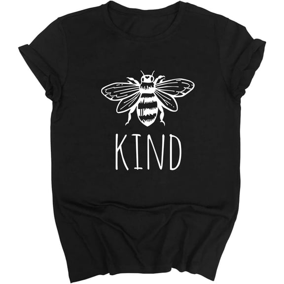 Funny Be Kind Honeybee Graphic for Women Short Sleeve Casual T-Shirt