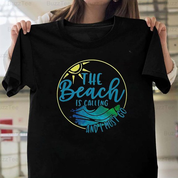 Funny Beach Is Calling I Must Go Summer Fun Vacation Humor Graphic T-Shirt Unisex, up to 5XL