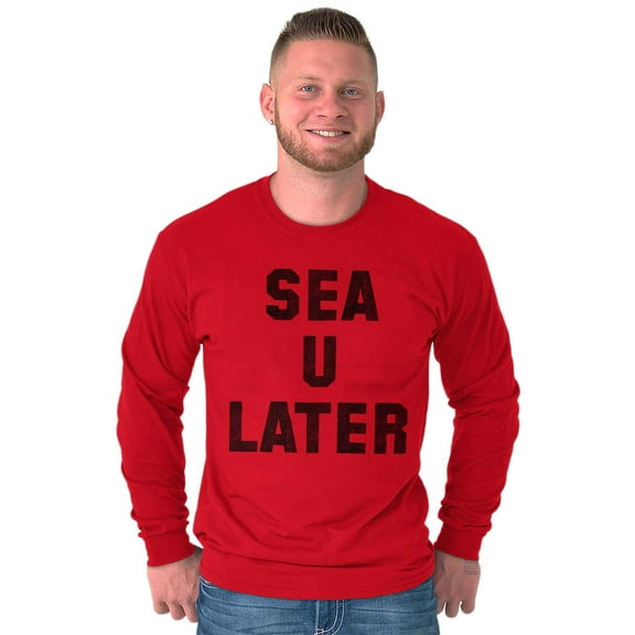 Funny Beach Lover Sea You Ocean Vibes Long Sleeve TShirt Men Women Brisco Brands L
