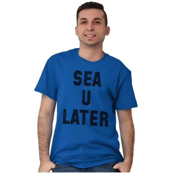Funny Beach Lover Sea You Ocean Vibes Plus Size Crewneck Graphic Tee Shirt Brisco Brands 3X