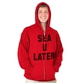 thumbnail image 1 of Funny Beach Lover Sea You Ocean Vibes Unisex Fleece Graphic Zip Up Hoodie Brisco Brands 5X, 1 of 5