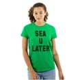 thumbnail image 1 of Funny Beach Lover Sea You Ocean Vibes Womens Slim Fit Graphic Tee Brisco Brands M, 1 of 5