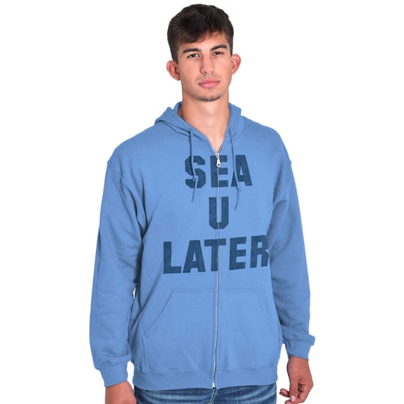 Funny Beach Lover Sea You Ocean Vibes Zip Up Hoodie Men's Women's Brisco Brands 2X