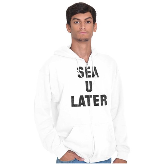 Funny Beach Lover Sea You Ocean Vibes Zip Up Hoodie Men's Women's Brisco Brands M