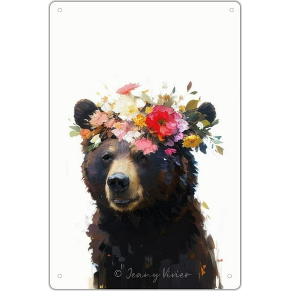 Funny Bear Bathroom Decor,Bear In Bath Metal Tin Sign, Bear Decor, Bear Gifts for Bear Lovers, Farm Bar Bathroom Man Cave Funny Iron Painting, Bear Home Decor 12x16 Inches