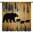 thumbnail image 1 of Funny Bear Blackout Curtains Vintage Rustic Forest Trees Wild Animal Black Brown Art Printed Bedroom Living Room Rod Pocket Decoration Window Drapes 2 Panels W21xL63in, 1 of 6