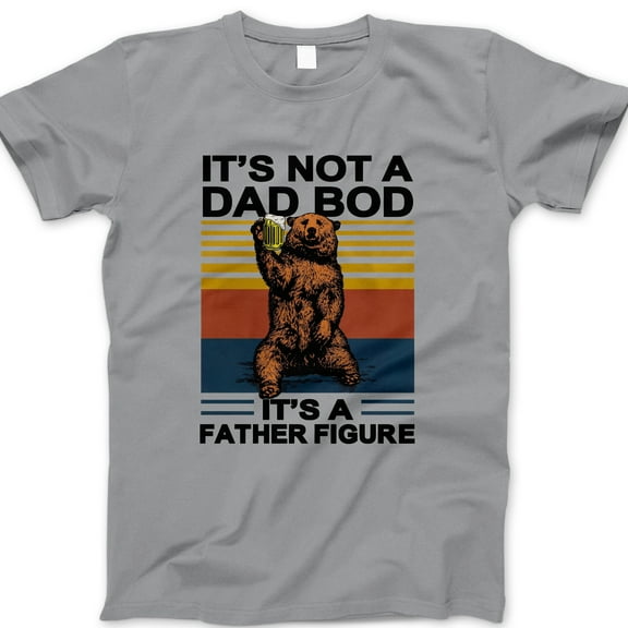 Funny Bear Dad Bod T-Shirt – It’s Not a Dad Bod It’s a Father Figure Tee, Retro Beer Graphic Shirt for Dads, Father’s Day Gift