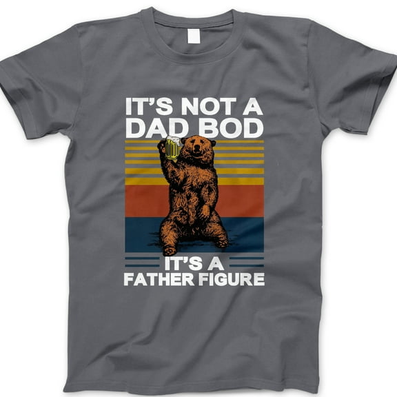 Funny Bear Dad Bod T-Shirt – It’s Not a Dad Bod It’s a Father Figure Tee, Retro Beer Graphic Shirt for Dads, Father’s Day Gift
