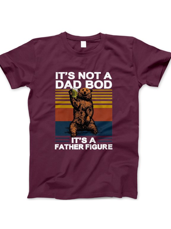 Funny Bear Dad Bod T-Shirt – It’s Not a Dad Bod It’s a Father Figure Tee, Retro Beer Graphic Shirt for Dads, Father’s Day Gift