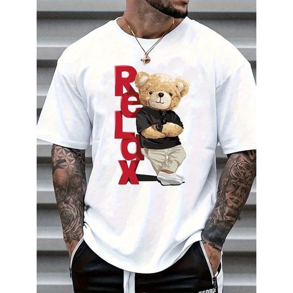 Funny Bear Graphic T-Shirt Cool Street Style Tee, Unisex T-Shirt