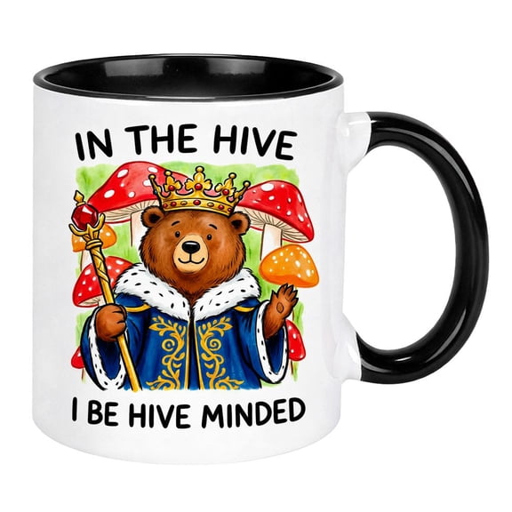 Funny Bear Mug, Bear King Coffee Cup, Humorous Mug of The Theme Adventure Forest, Suitable Gift for Animal Lovers and Boyfriend