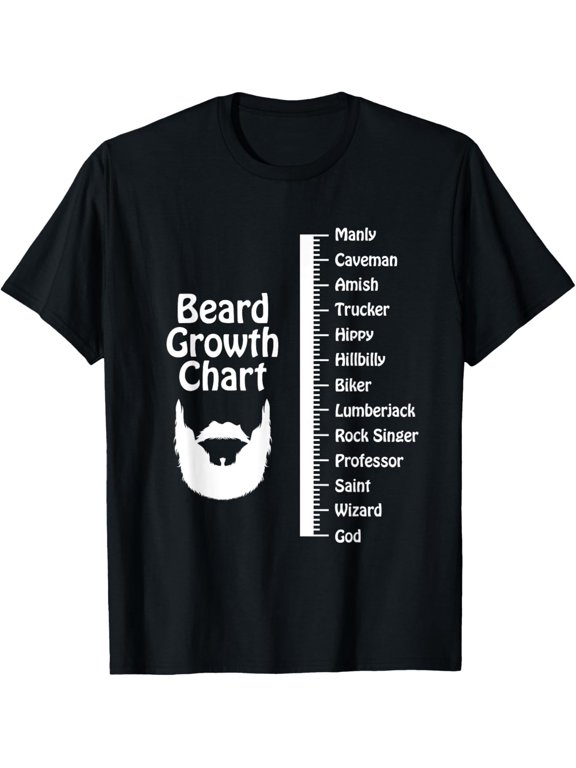 Funny Beard Chart | Funny Sarcastic Gift for Beard Guys T-Shirt men and women can wear, black, white, gifts