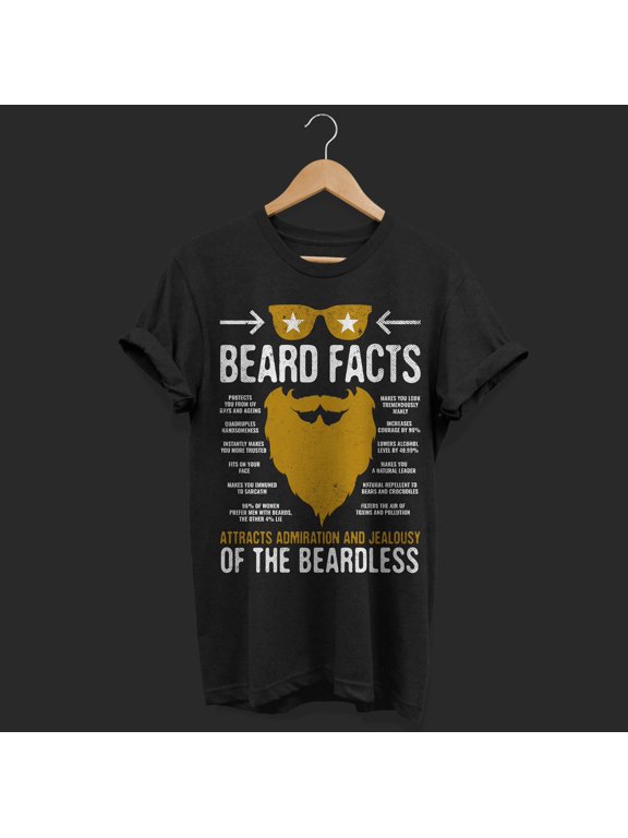 Funny Beard Facts Vintage Retro Style Funny Bearded Gift T-shirt, Cool Beards Costume TShirt, Dad Long Beards Man Mustache Shirts,