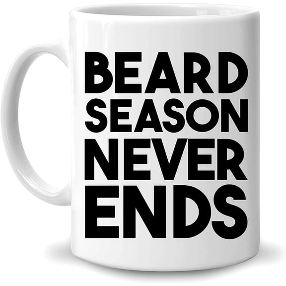 Funny Beard Gifts for Men - On Birthday Christmas Father's Day - Beard Season 11oz White Ceramic Coffee Tea Mug for Him Dad Husband Son Brother Boy Friend Grandpa Coworker