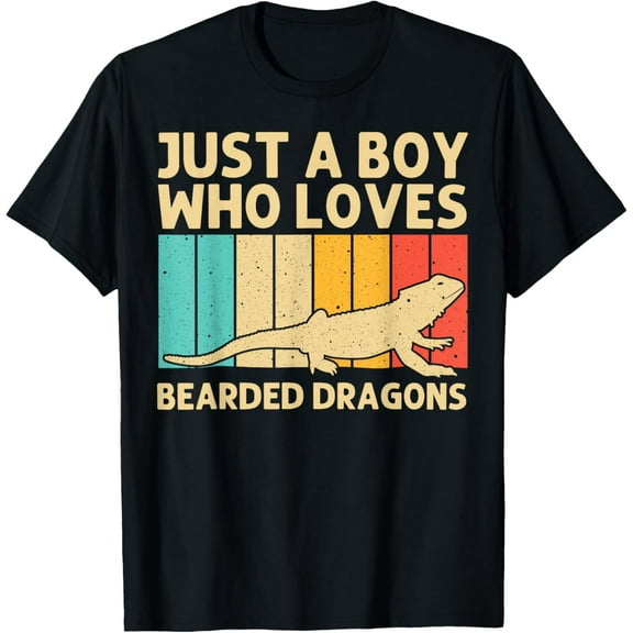 Funny Bearded Dragon Art For Boys Kids Reptile Iguana Lizard T-Shirt100% cotton