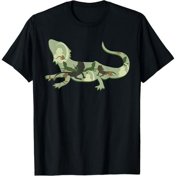 Funny Bearded Dragon I Lizard Lover I Pogona Silhouette T-Shirt