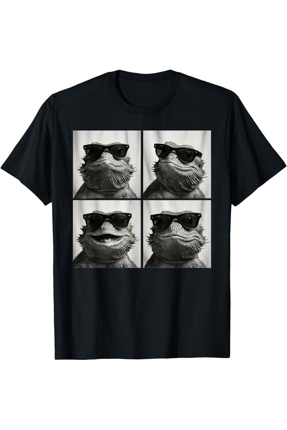 Funny Bearded Dragon Lover Cute Beardie Lizard Photo Booth T-Shirt, Unisex T-Shirt