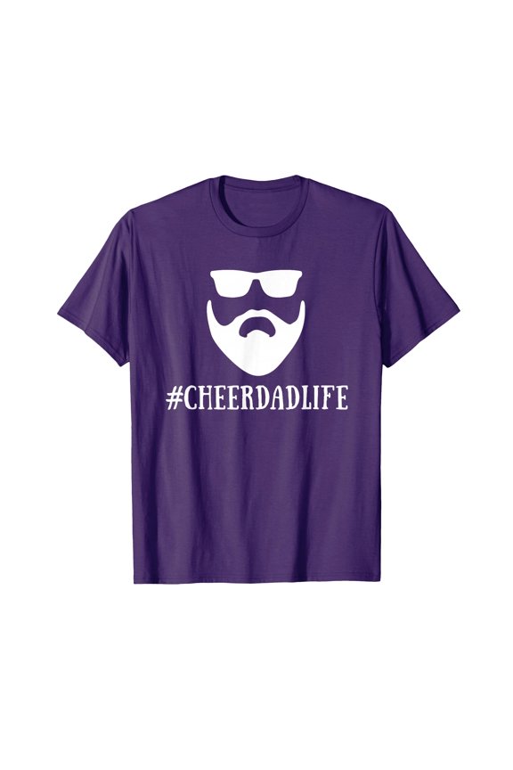 Funny Bearded Face Cheer Dad Life T-Shirt for Cheerleading Enthusiasts