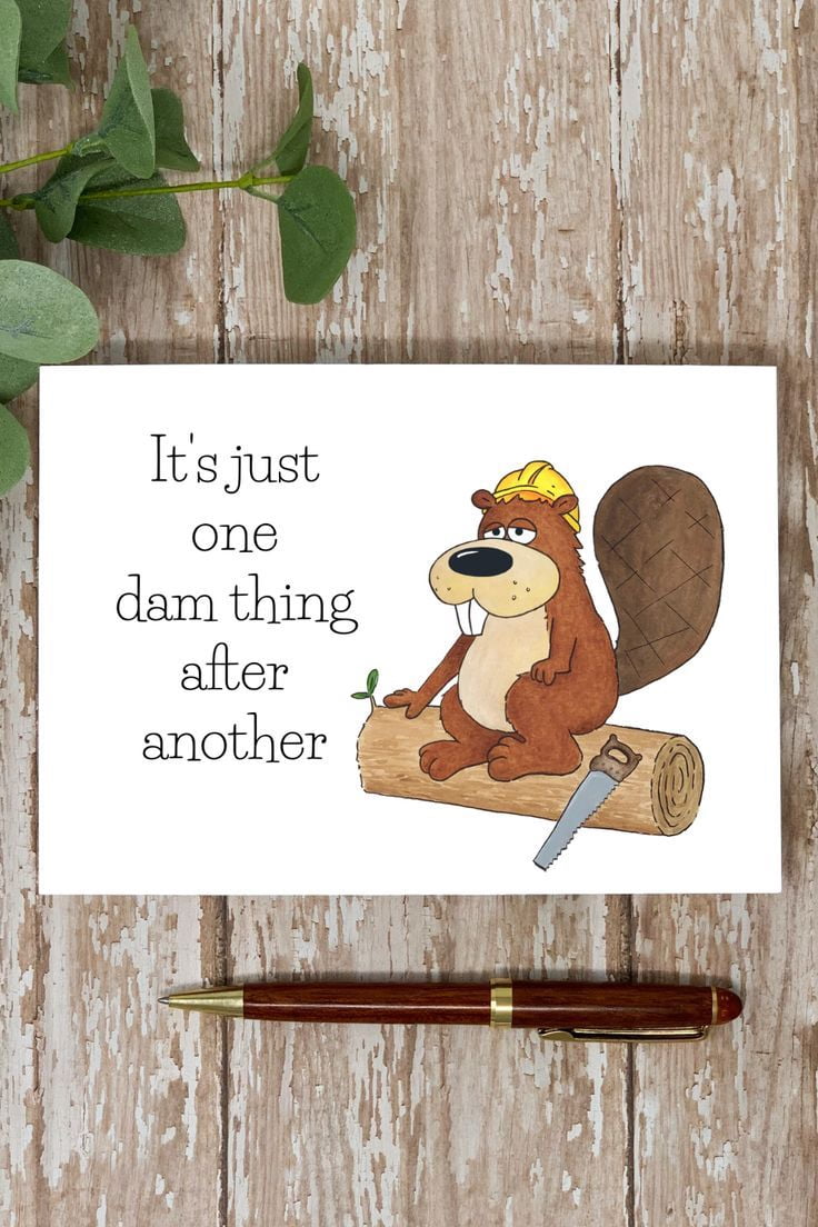 Funny Beaver Greeting Card – 