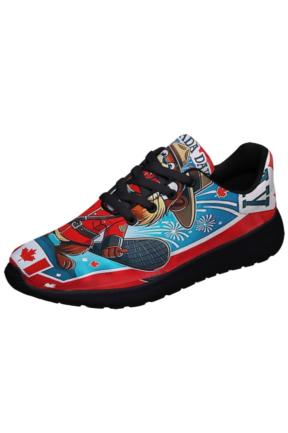 Funny Beaver Hockey Canada Day Shoes Sneakers Black Size 11.5