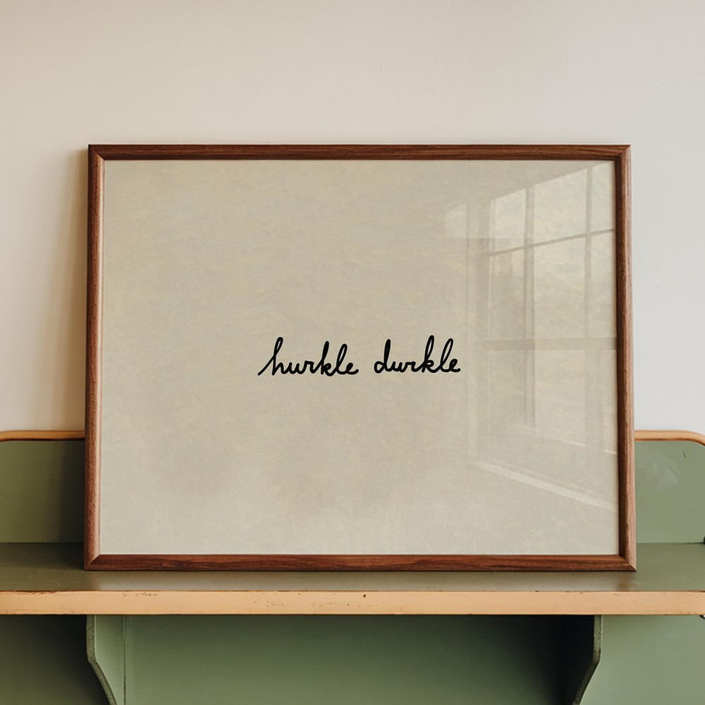 Funny Bed Print: Hurkle Durkle Poster, Neutral Bedroom Decor UNFRAMED ...