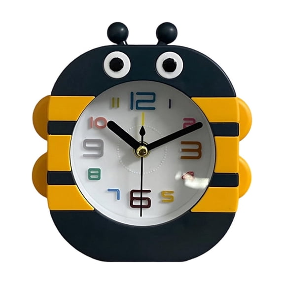 Funny Bee Alarm Clocks Analog Alarm Clocks Small Alarm Clocks with Large Numbers Table Clock for Bedroom, Travel, Kitchen, Bedside Desktop Decor