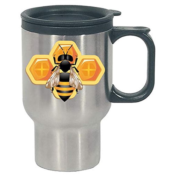 Funny Bee - Hive Colony Honeycomb Pollen Buzzing Humor - Stainless Steel Travel Mug