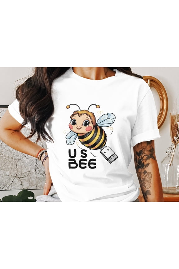 Funny Bee T Shirt for Women, Cute USBee Ladyfit T Shirt, Adorable Bee Graphic T Shirt, Novelty Ladyfit Shirt, Bee Theme Top, Unisex T-Shirt