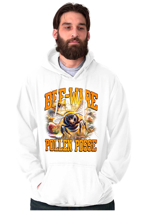 Funny Bee-Ware Pollen Posse Joke Hoodie Sweatshirt Women Men Brisco Brands S