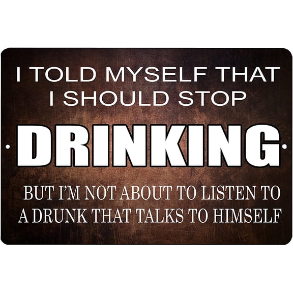 Funny Beer Alcohol Sign Metal Tin Sign, 12x8 Inch, Home Bar Kitchen I Should Stop Drinking Wall Decor