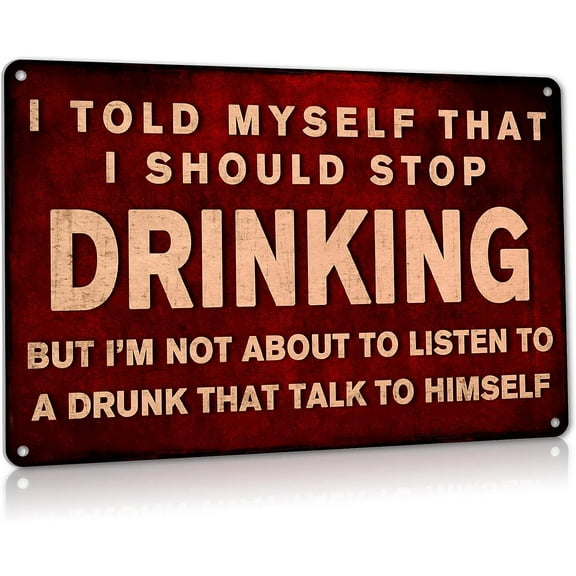 Funny Beer Alcohol Sign Metal Tin Sign Man Cave Bar Decor Home Kitchen Decorations I Should Stop Drinking 12x8 Inch