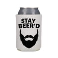 thumbnail image 1 of Funny Beer Can Cooler, Stay Beer'd, Funny Coolies Drink Accessory, Beer Sleeves, Party Gift Favors (White), 1 of 2