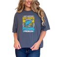 thumbnail image 1 of Funny Beer Drinker Fishing Lover, Denim Comfort Colors T-Shirt, Small, 1 of 1