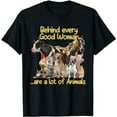 thumbnail image 1 of Funny Behind Every Good Woman Are A Lot Of Animals Tee T-Shirt, 1 of 5