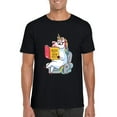 thumbnail image 1 of Funny Believe In Yourself Unicorn Reading Bookworm Quote Unisex T-Shirt, 1 of 3