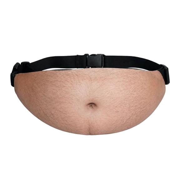 Funny Belly Fanny Pack, Novelty Waist Bag, Adjustable Hip Bum Bag for Running Travel Workout, Cute Gag Gift