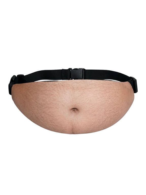 Funny Belly Fanny Pack, Novelty Waist Bag, Adjustable Hip Bum Bag for Running Travel Workout, Cute Gag Gift