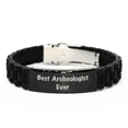 thumbnail image 1 of Funny 'Best Archeologist Ever' Glide lock Clasp Bracelet, Gifts from Men to Archeologist Friends and Family on Father's Day, 1 of 4