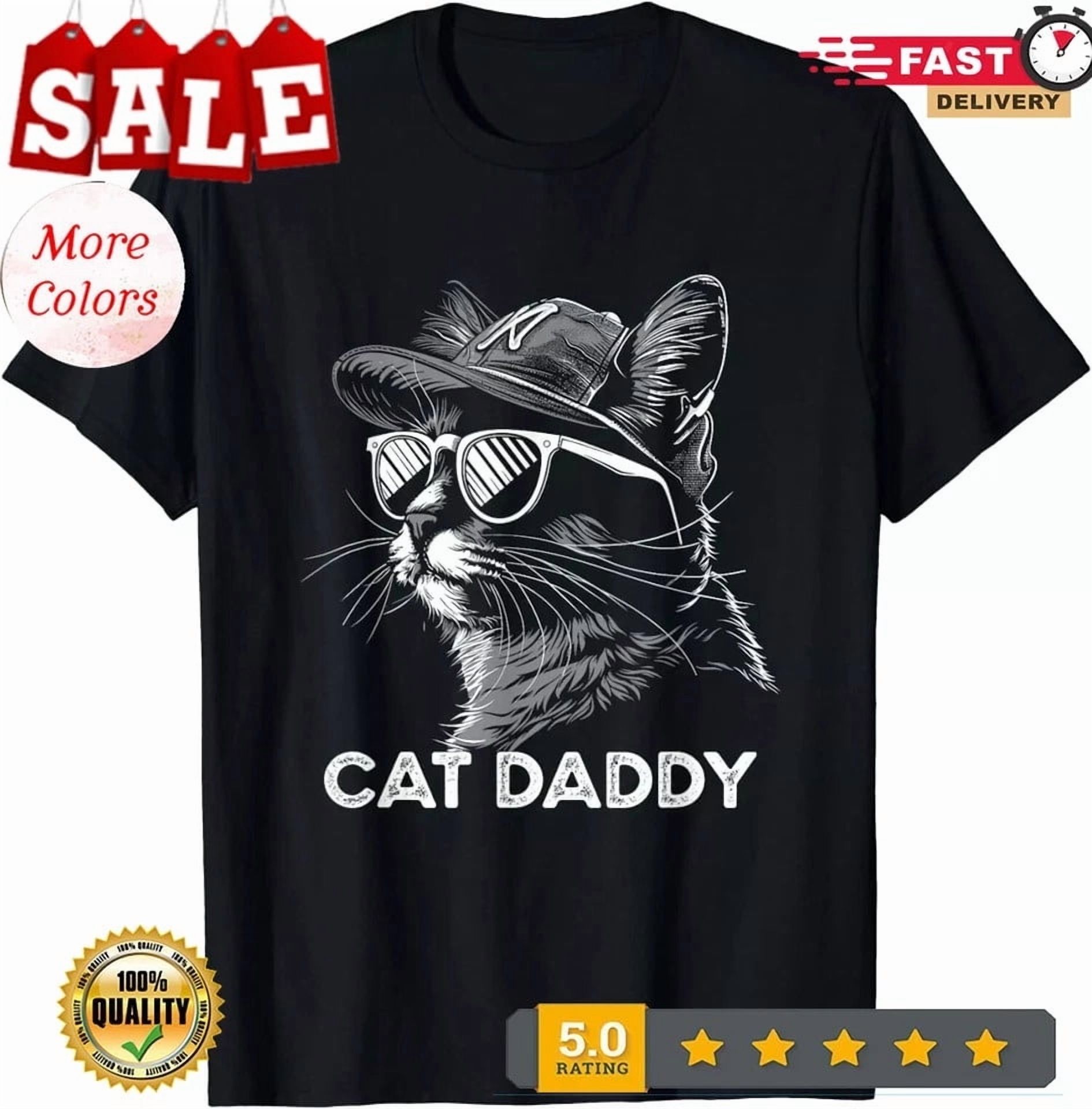 Funny Best Cat Dad Ever Tee Father's Day 2024 Cat Dad T-Shirt New znew ...
