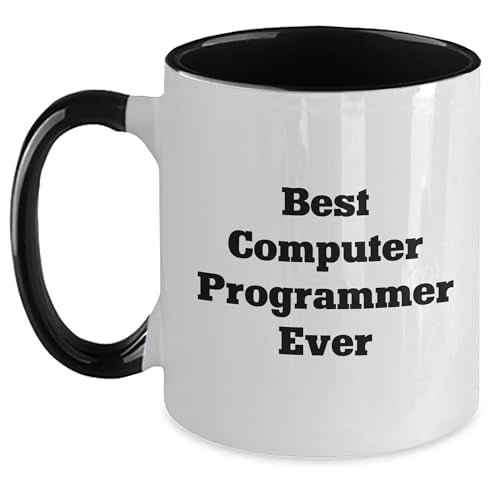Funny Best Computer Programmer Ever Two Tone Coffee Mug | Unique Father's Day Unique Gifts for Computer Programmers from Daughter, Son, or Wife