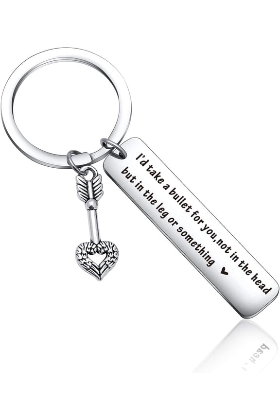 Funny Best Friend Keychain Id Take a Bullet for You Friendship Keyring For Friends Colleagues Family