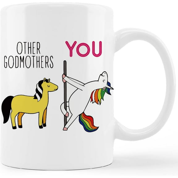 Funny Best Godmother Mug Cup,Other Godmothers VS You Ceramic Mug-11oz Coffee Milk Tea Mug Cup,Godmother Birthday Mother''s Day From Godchild Goddaughter