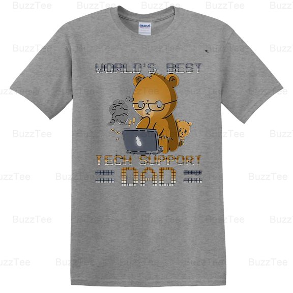 Funny Best Tech Support Dad Father's Day IT Geek Humor Gift Graphic T-Shirt Unisex, up to 5XL