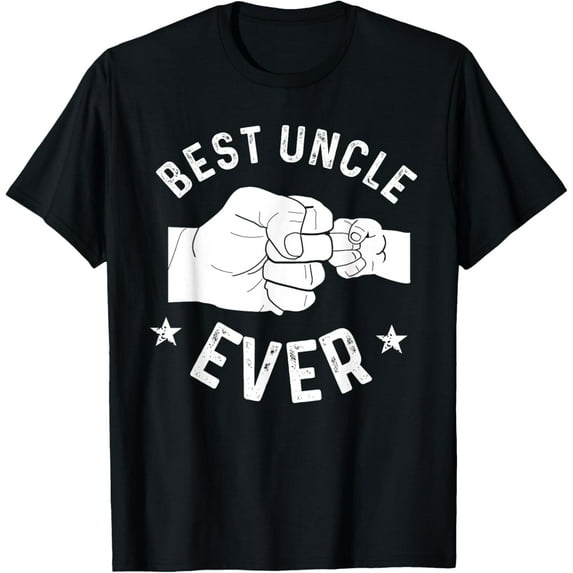 Funny Best Uncle Ever Fist-bump T-ShirtMen's and women's gift, black and white T-shirt, size: Extra large S-4XL