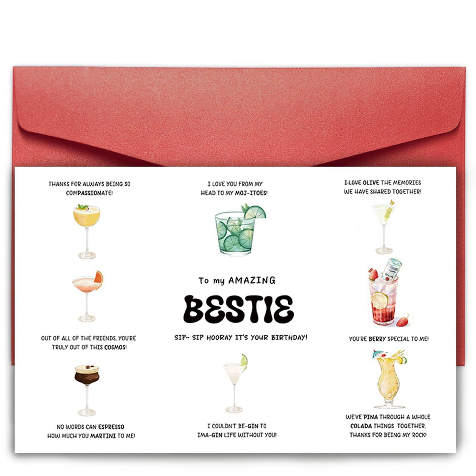 Funny Bestie Birthday Greeting Card - Humorous & Unique - Perfect for ...