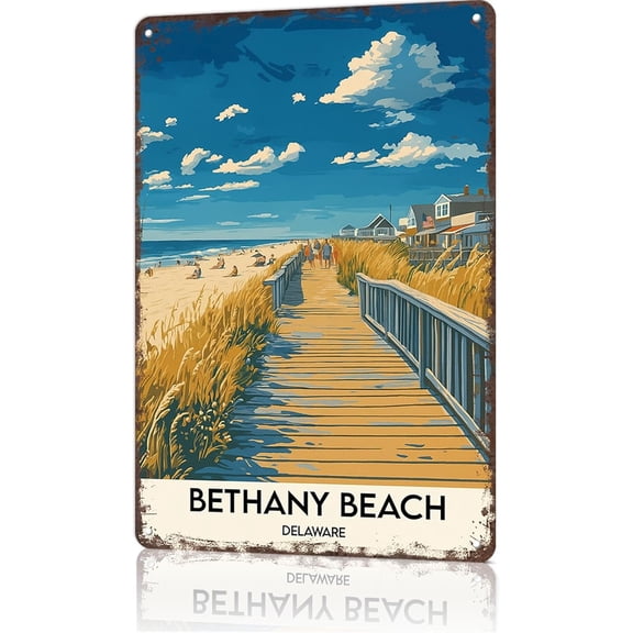 Funny Bethany Beach Delaware Wall Art Sign Poster for Bedroom Dorm Home Garage Bar Decor 8 x 12 Inch