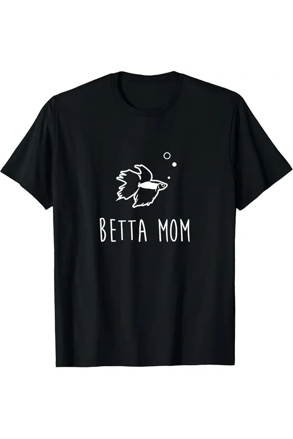 Funny Betta Fish Mom Pet Owner Graphic Women Short Sleeve Casual T-Shirt