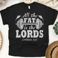 thumbnail image 1 of Funny Bible Verse Gym T-Shirt | All the Fat Is the Lord’s Fitness Tee, Black, Size L, 1 of 6