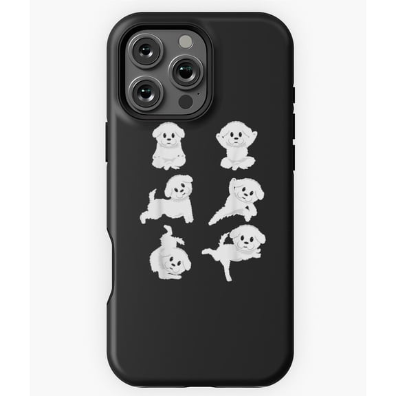 Funny Bichon Frise Yoga Poses Happy Phone Case for iPhone 16 15 14 13 12 11 Pro Max