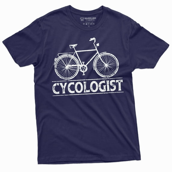 Funny Bicycle Rider Cycologist Tee Shirt Birthday Gift Bike Shirt Sports Humor Tee (Medium Navy Blue)